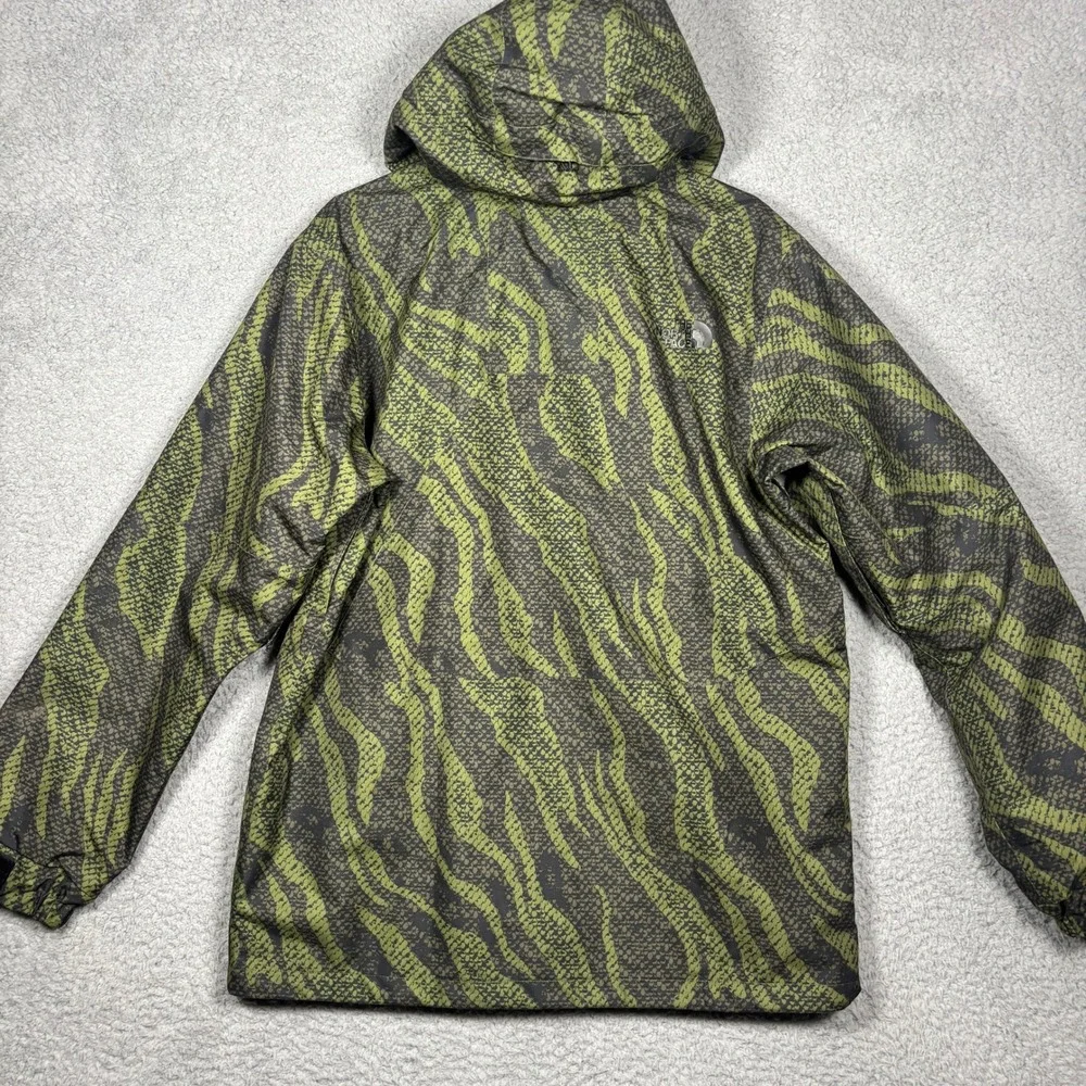 The North Face Mens Green Snakeskin Print Hooded Shell Jacket Size M 1843